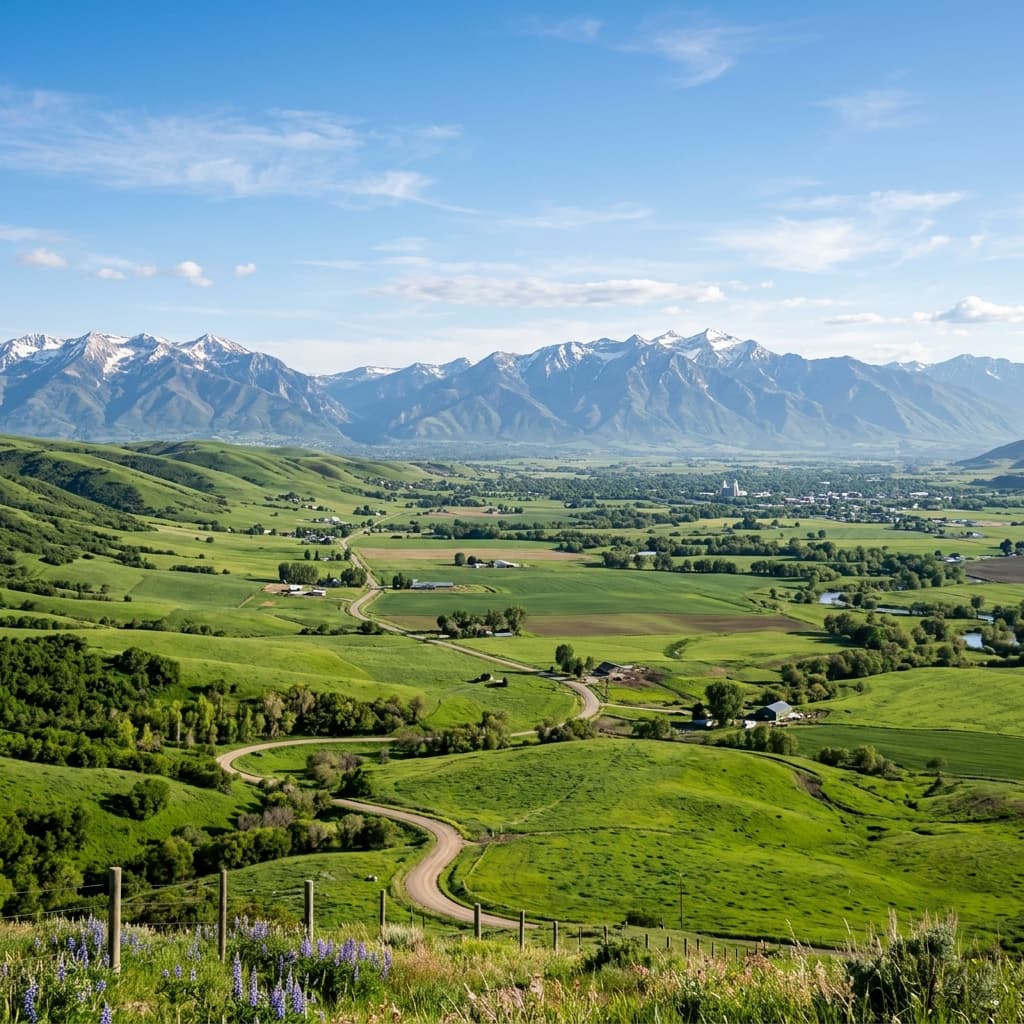 Scenic view of Cache Valley